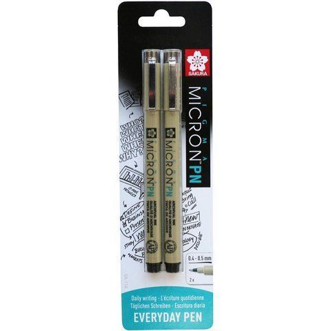 Набір ручок PIGMA MICRON PN 2шт Чорний (лінія 0.4-0.5мм) Sakura 8712079441654 фото