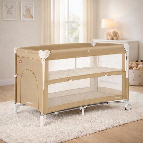 Манеж CARRELLO Porta CRL-18103 Sand Beige з другим дном MOQ CRL-18103 Sand Beige фото